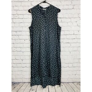 Spense Tunic Womens Sleeveless Polka Dot Longline Shirt Black L Excellent Heart